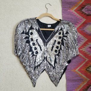 Silk and Sequin Butterfly Top (Vintage)